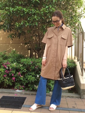 「LUC DNM （ラックデニム）のアイテム」を使った、mioさん（レディース・166cm）の春コーディネート
