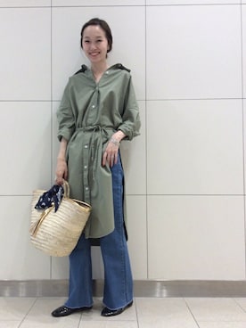「LUC DNM （ラックデニム）のアイテム」を使った、mioさん（レディース・166cm）の夏コーディネート