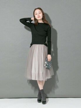 「URBAN RESEARCH（アーバンリサーチ）のUR ワイドリブ袖フレアカットソー（Tシャツ/カットソー）」を使った、mioさん（レディース・166cm）の夏コーディネート