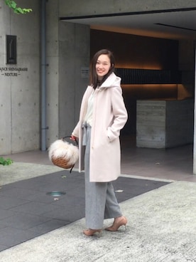 「URBAN RESEARCH（アーバンリサーチ）のアイテム（ステンカラーコート）」を使った、mioさん（レディース・166cm）の秋コーディネート