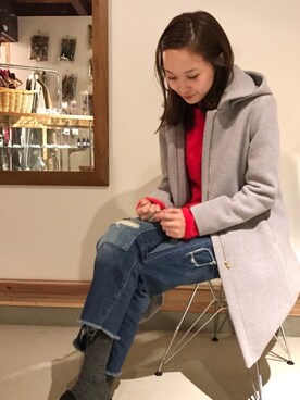「URBAN RESEARCH（アーバンリサーチ）のアイテム（ステンカラーコート）」を使った、mioさん（レディース・166cm）の秋コーディネート