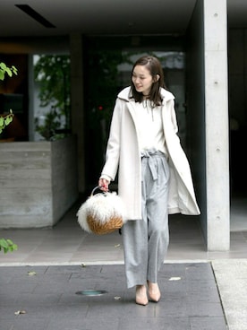 「URBAN RESEARCH（アーバンリサーチ）のアイテム（ステンカラーコート）」を使った、mioさん（レディース・166cm）の秋コーディネート