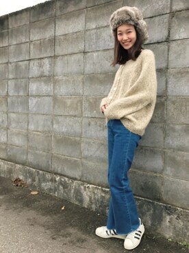 「LUC DNM （ラックデニム）のアイテム」を使った、mioさん（レディース・166cm）の秋コーディネート