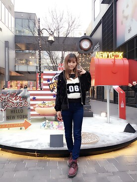 「PULL&BEAR（プルアンドベア）のアイテム（ブルゾン）」を使った、yukiさん（レディース・163cm）の冬コーディネート