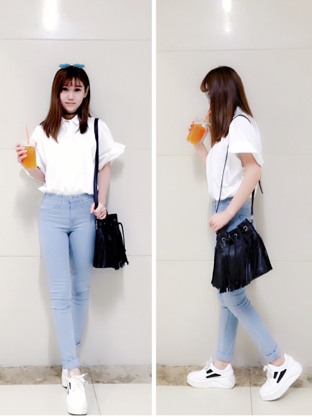 「H&Mのアイテム（ドラムバッグ、ブラック系）」を使った、yukiさん（レディース・163cm）の春コーディネートの1枚目の写真