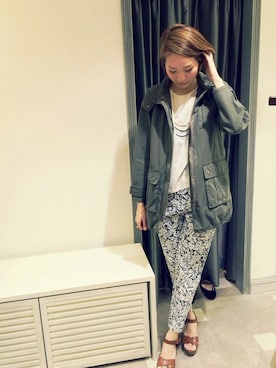 「Abahouse Devinette（ドゥヴィネット）のアイテム（モッズコート）」を使った、マルオさん（レディース・167cm）の春コーディネート