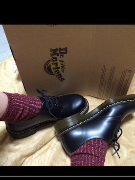 「Dr. Martens（ドクターマーチン）のDr.Martens (ドクターマーチン)/1461 3EYE GIBSON SHOES（その他シューズ）」を使った、つんかちこさん（レディース・172cm）の冬コーディネート