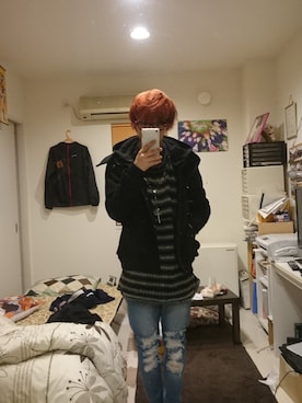 「PARADOX（パラドックス）のアイテム（ダッフルコート）」を使った、うばっちさん（メンズ・171cm）の冬コーディネート