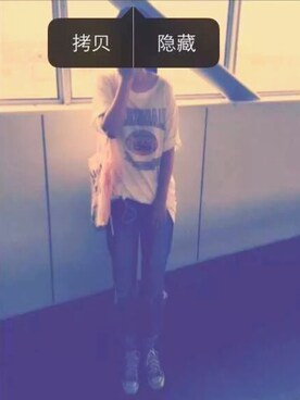 「MOUSSY（マウジー）のアイテム（デニムパンツ、ブルー系）」を使った、我一定能找到属于我的徐太宇さん（レディース）の冬コーディネート