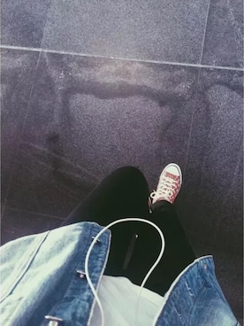 「MIXXO（ミッソ）のアイテム（デニムジャケット、ブルー系）」を使った、我一定能找到属于我的徐太宇さん（レディース）の冬コーディネート