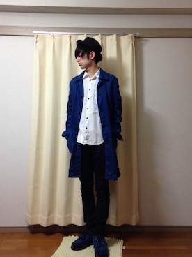 「ATTACHMENT（アタッチメント）のアイテム（ステンカラーコート）」を使った、.さん（メンズ・171cm）の秋コーディネート