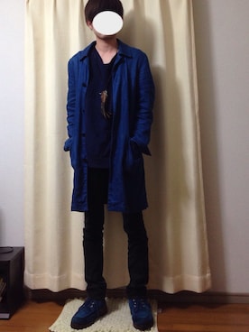 「ATTACHMENT（アタッチメント）のアイテム（ステンカラーコート）」を使った、.さん（メンズ・171cm）の秋コーディネート