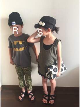 「Lee（リー）のアイテム（帽子）」を使った、R♡Sさん（キッズ・120cm）の夏コーディネート