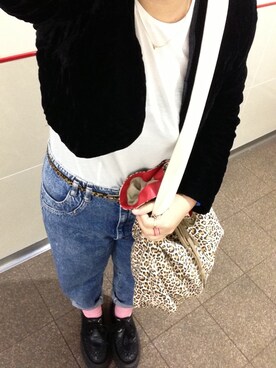 「おめかしコーデ」｜「アイテム（その他アウター）」を使った、おかちゃんぴんさん（レディース・159cm）の春コーディネート