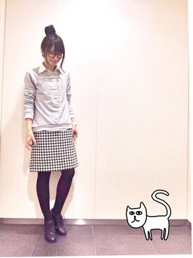 「スウェット×シャツ」｜nachicoさん（レディース・157cm）の冬コーディネート