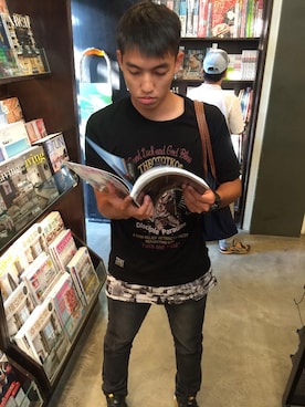 「TAKI（タキ）のアイテム」を使った、PYRO－MadeInWarさん（メンズ・175cm）の夏コーディネート