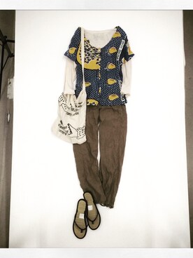 「H&M（エイチ・アンド・エム）のアイテム（ビーチサンダル）」を使った、ななさん（レディース・165cm）の春コーディネート