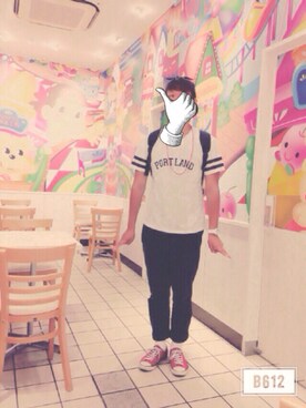 「アイテム（キャップ）」を使った、☁️ケロ☁️さん（メンズ・176cm・10代）の夏コーディネート