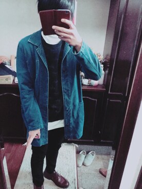 「アイテム（ステンカラーコート）」を使った、ゆーきさん（メンズ・168cm・10代）の秋コーディネート