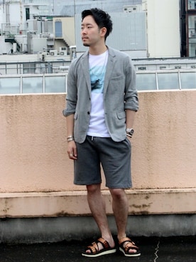 「suicoke（スイコック）のアイテム」を使った、大木さん（メンズ・171cm）の夏コーディネート