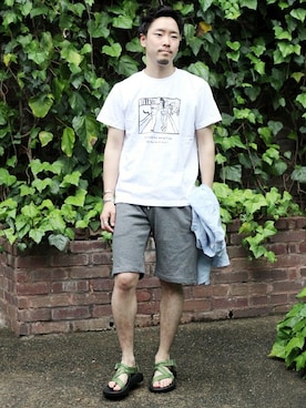 「Chaco（チャコ）のアイテム」を使った、大木さん（メンズ・171cm）の夏コーディネート