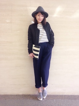 「Casselini（キャセリーニ）のアイテム（その他シューズ）」を使った、田山総子さん（レディース・160cm）の春コーディネート