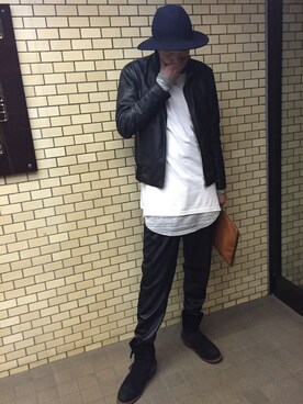 「アイテム（ライダースジャケット）」を使った、meg     161,JPさん（レディース・161cm・40代）の秋コーディネート