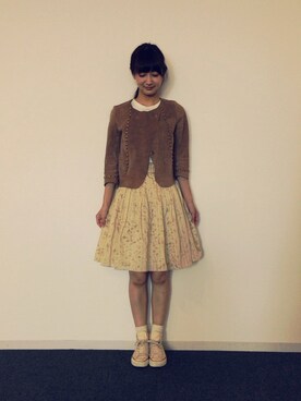 「Balcony and Bed（バルコニーアンドベッド）のアイテム（その他アウター）」を使った、行木由香里さん（レディース・168cm）の秋コーディネート