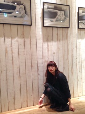 「PLAIN CLOTHING（プレーンクロージング）のアイテム（ワンピース/ドレス）」を使った、行木由香里さん（レディース・168cm）の冬コーディネート