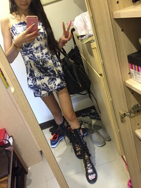 「アイテム（つなぎ/オールインワン）」を使った、pinkannyさん（レディース・163cm・20代）の春コーディネート