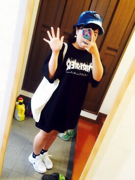 「JOYRICH（ジョイリッチ）のアイテム（ハット）」を使った、Aちゃんさん（レディース・150cm）の夏コーディネート