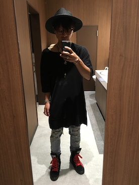 「Moonage Devilment（ムーンエイジデビルメント）のアイテム（シューズ）」を使った、Yó$Hiさん（メンズ・169cm）の夏コーディネート