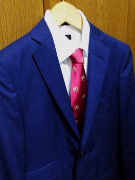 「アイテム（ネクタイ、レッド系）」を使った、Danny Williamsさん（メンズ・177cm）の秋コーディネート