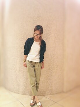 「URBAN RESEARCH ROSSO WOMEN（アーバンリサーチ　ロッソ）のアイテム（ブルゾン）」を使った、Natsu♡さん（レディース・162cm）の夏コーディネート