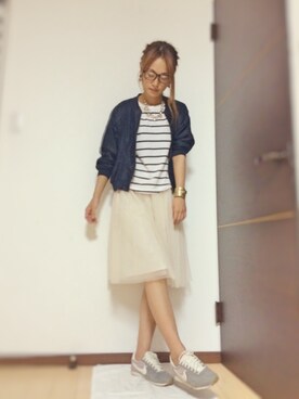 「URBAN RESEARCH ROSSO WOMEN（アーバンリサーチ　ロッソ）のアイテム（ブルゾン）」を使った、Natsu♡さん（レディース・162cm）の夏コーディネート