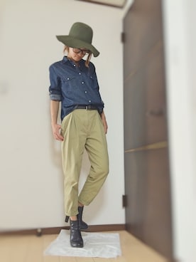 「ロールアップ」｜「アイテム（ブーティ）」を使った、Natsu♡さん（レディース・162cm）の秋コーディネート