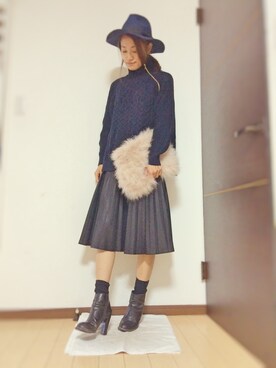 「DHOLIC（ディーホリック）のアイテム（ブーティ）」を使った、Natsu♡さん（レディース・162cm）の秋コーディネート