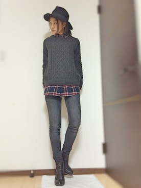 「DHOLIC（ディーホリック）のアイテム（ブーティ）」を使った、Natsu♡さん（レディース・162cm）の冬コーディネート