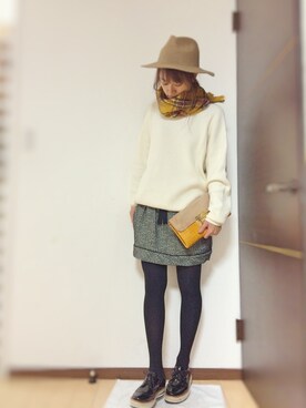 「VIA BUS STOP（ヴィアバスストップ）のアイテム（バッグ）」を使った、Natsu♡さん（レディース・162cm）の冬コーディネート