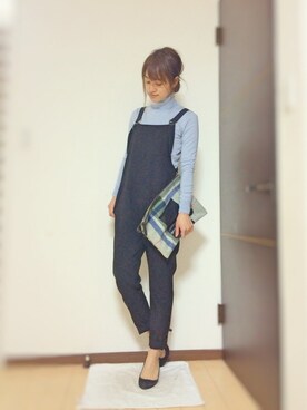「Rouge vif（ルージュヴィフ）のアイテム（オールインワン・サロペット）」を使った、Natsu♡さん（レディース・162cm）の冬コーディネート