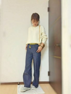 「VIA BUS STOP（ヴィアバスストップ）のアイテム（バッグ）」を使った、Natsu♡さん（レディース・162cm）の冬コーディネート