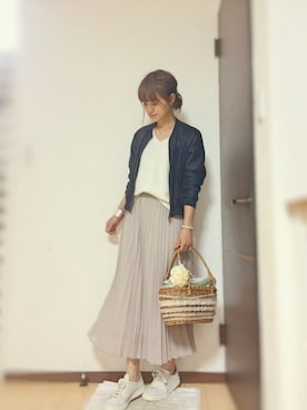 「URBAN RESEARCH ROSSO WOMEN（アーバンリサーチ　ロッソ）のアイテム（ブルゾン）」を使った、Natsu♡さん（レディース・162cm）の春コーディネート