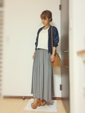 「URBAN RESEARCH ROSSO WOMEN（アーバンリサーチ　ロッソ）のアイテム（ブルゾン）」を使った、Natsu♡さん（レディース・162cm）の春コーディネート