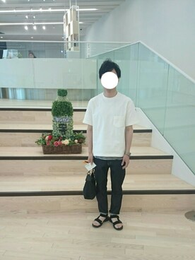 「SCYE BASICS（サイベーシックス）のアイテム（Tシャツ/カットソー）」を使った、アップーさん（メンズ・170cm）の夏コーディネート