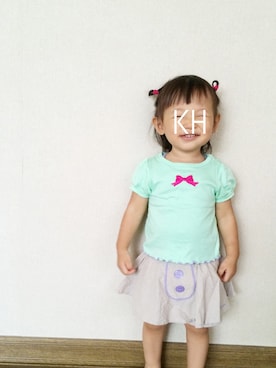 「fafa（フェフェ）のアイテム（Tシャツ/カットソー）」を使った、maychan220さん（キッズ・80cm）の夏コーディネート