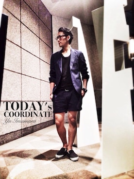 「JOURNAL STANDARD LUXE（ジャーナルスタンダード　ラックス）のアイテム（ジャケット/アウター）」を使った、Yu Imamuraさん（メンズ・176cm）の夏コーディネート