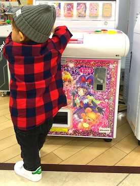 「adidas（アディダス）の【ADIDAS】 アディダス STAN SMITH CF I スタンスミス CF I M20609 （スニーカー、グリーン系）」を使った、ouiさん（キッズ・110cm）の秋コーディネート