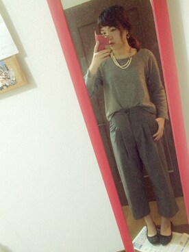 「aveil（アベイル）のアイテム（パンツ）」を使った、み くさん（レディース・160cm）の秋コーディネート