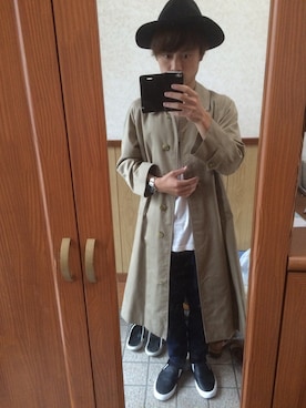 「A.P.C.」｜「アイテム（トレンチコート）」を使った、yoshikiさん（メンズ・168cm）の秋コーディネート