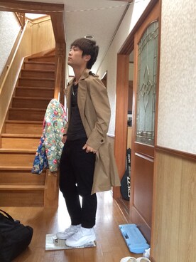 「JOURNAL STANDARD relume（ジャーナルスタンダード　レリューム）のアイテム（トレンチコート）」を使った、yoshikiさん（メンズ・169cm）の秋コーディネート